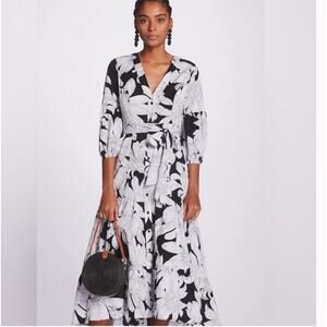 Maeve Black and White Floral Dress